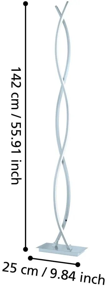 LED подова лампа в сребрист цвят (височина 142 cm) LASANA 2 – EGLO