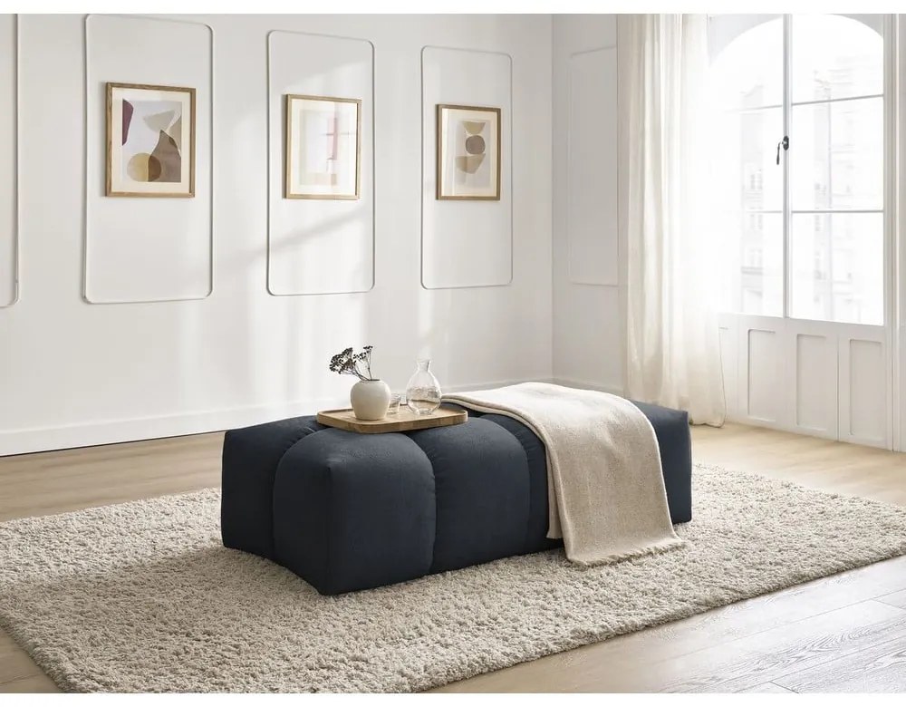 Тъмносиня табуретка от прежда с примки от букле Everest – Bobochic Paris