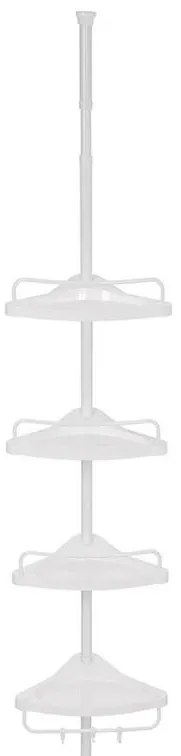 Бяла ъглова полица за баня DEX