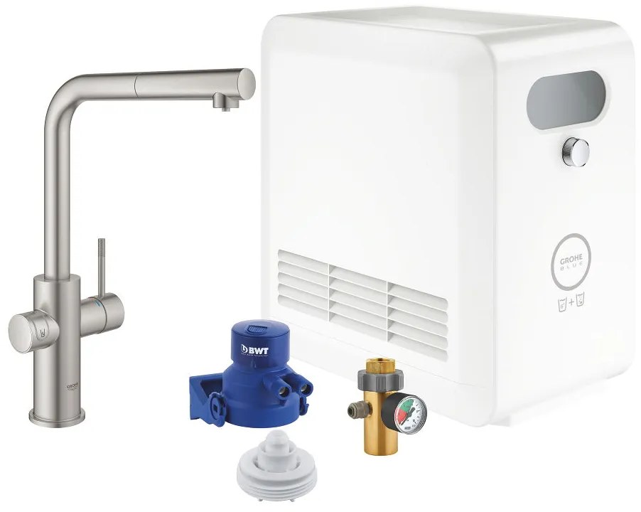 Кухненски кран със спирала Grohe Blue Professional-Silver Mat