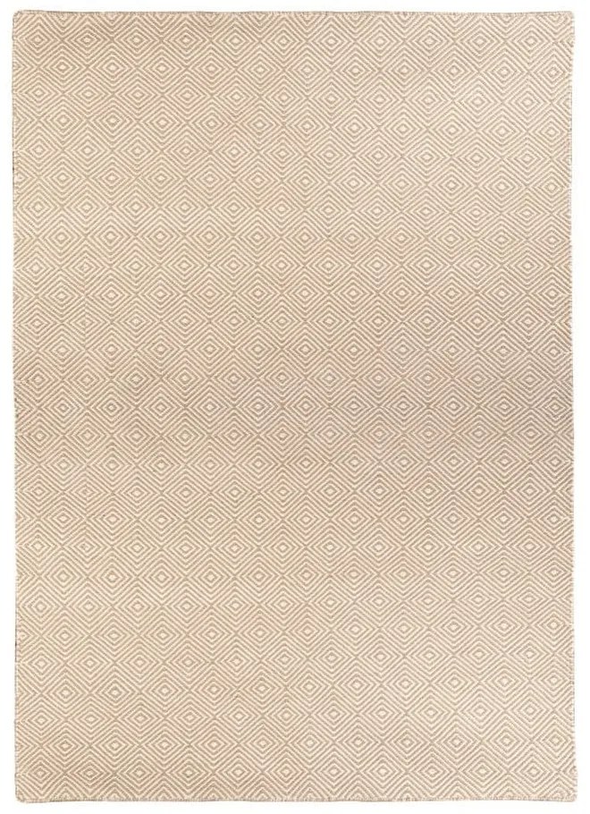 Кремав двустранен килим за открито, изработен от рециклирана пластмаса , 120 x 180 cm Solitaire - Green Decore