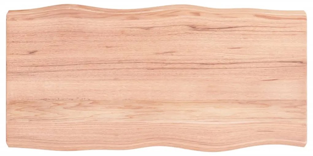 363940 vidaXL Плот за маса светлокафяв 80x40x(2-6) см обработен масивен дъб