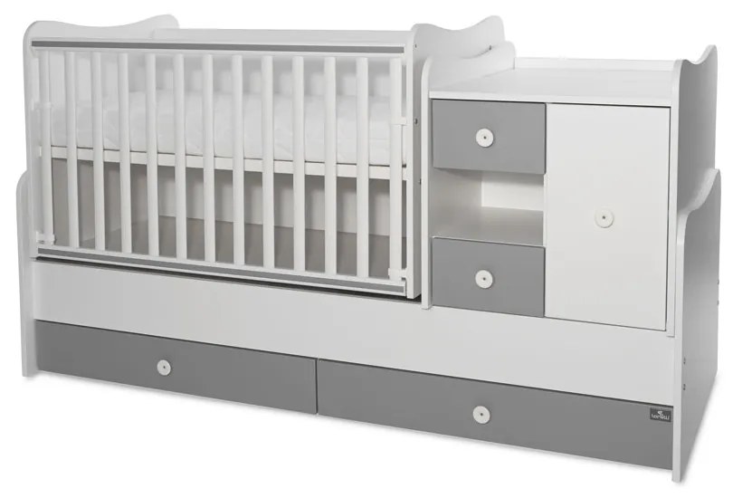 LORELLI Classic Трансформиращо се легло-люлка 190/72 см. MINI MAX БЯЛО/STONE GREY