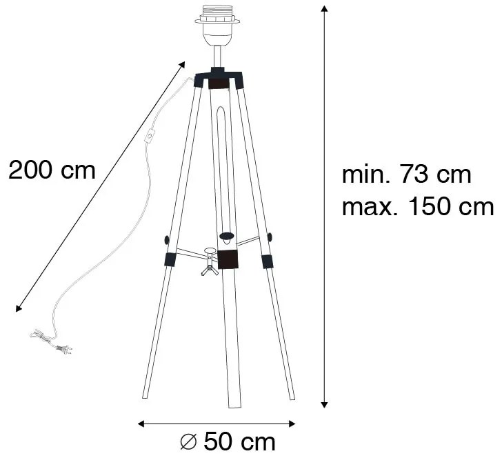 Винтидж подова лампа месингов трипод - Cortin