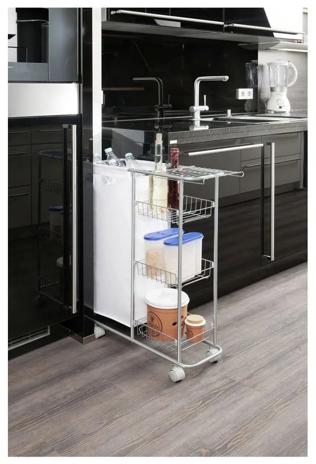 Универсален подвижен рафт с кошница , 28 л Slim - Wenko