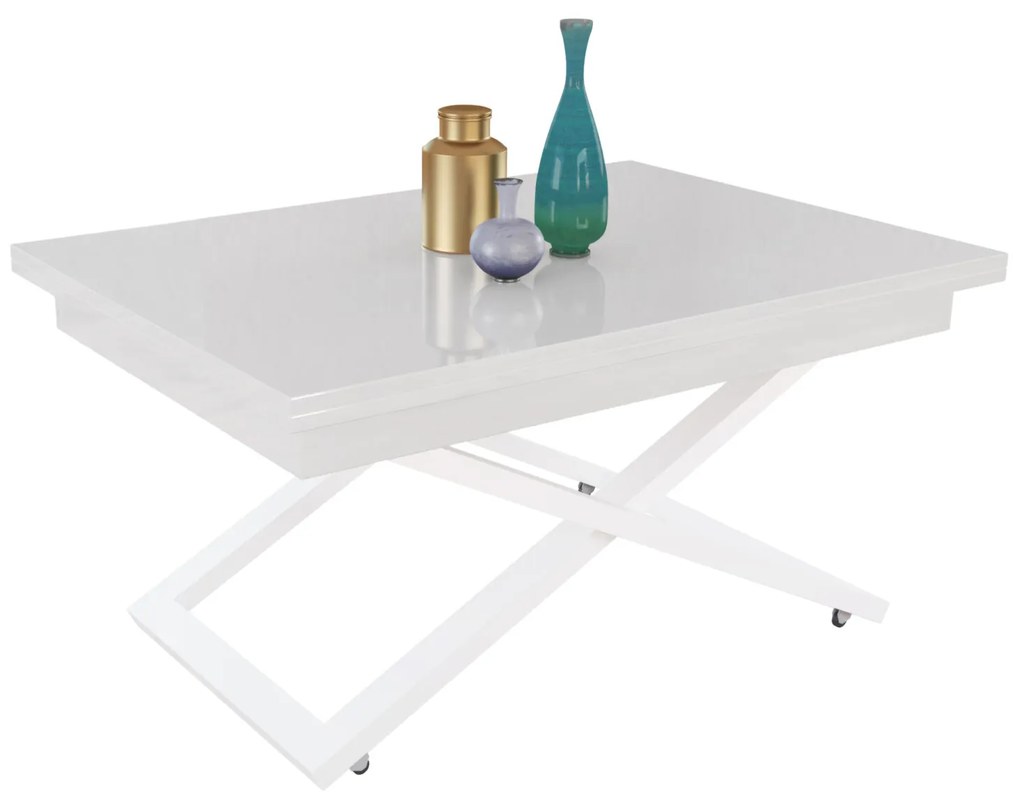 Разтегателна маса с повдигащ механизъм ФЛОРЕНЦИЯ - МДФ мат бяло 8685