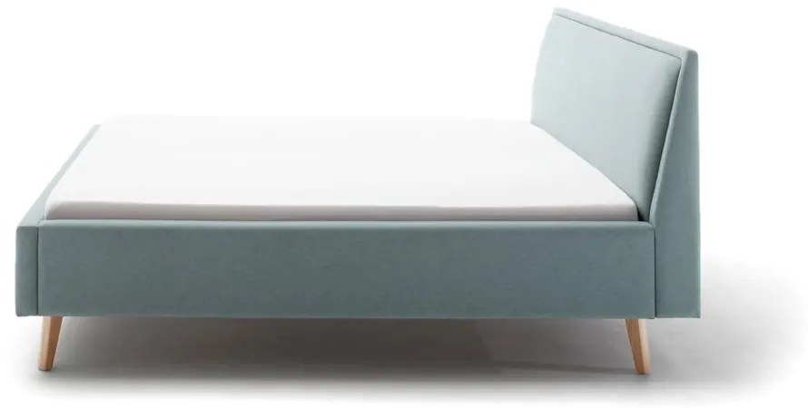 Синьо /сиво двойно легло 180x200 cm тапицирано с място за съхранение с включена подматрачна рамка Frieda – Meise Möbel