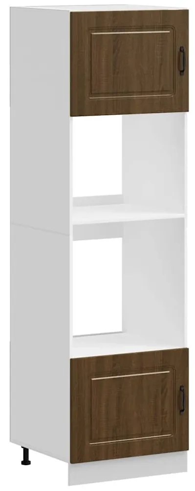 3315038 vidaXL Шкафове за фурна, 2 бр. "Kalmar", кафяв дъб, инженерна дървесина