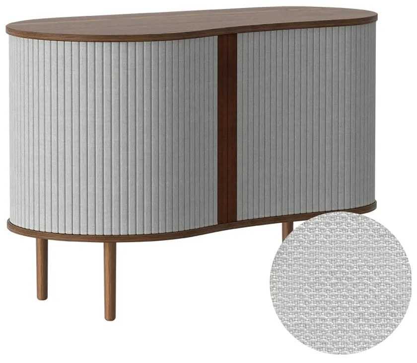 Нисък скрин в сиво-кафяво с дъбов декор и плъзгащи се врати 100x67 cm Audacious - UMAGE