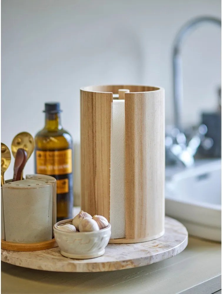 Дървена стойка за кухненска хартия в естествен цвят ø 14,5 cm Celian – Bloomingville