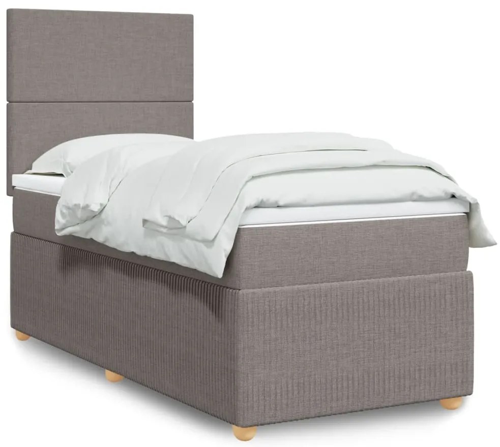 3294236 vidaXL Боксспринг легло с матрак, таупе, 90x200 см, плат