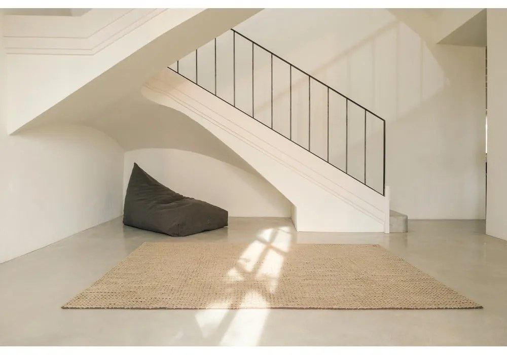 Ръчно изработена вълнена пътека подходяща за пране в цвят каки 80x230 cm Unexpected Wool – Lorena Canals