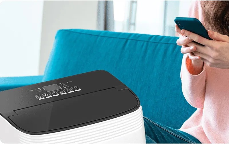 Разопакован: Мобилен климатик Tesla TTMYW-12CHW, 12000 BTU, Клас А, Wi-Fi, I sleep, 3 скорости, LED дисплей, Дистанционно, Бял