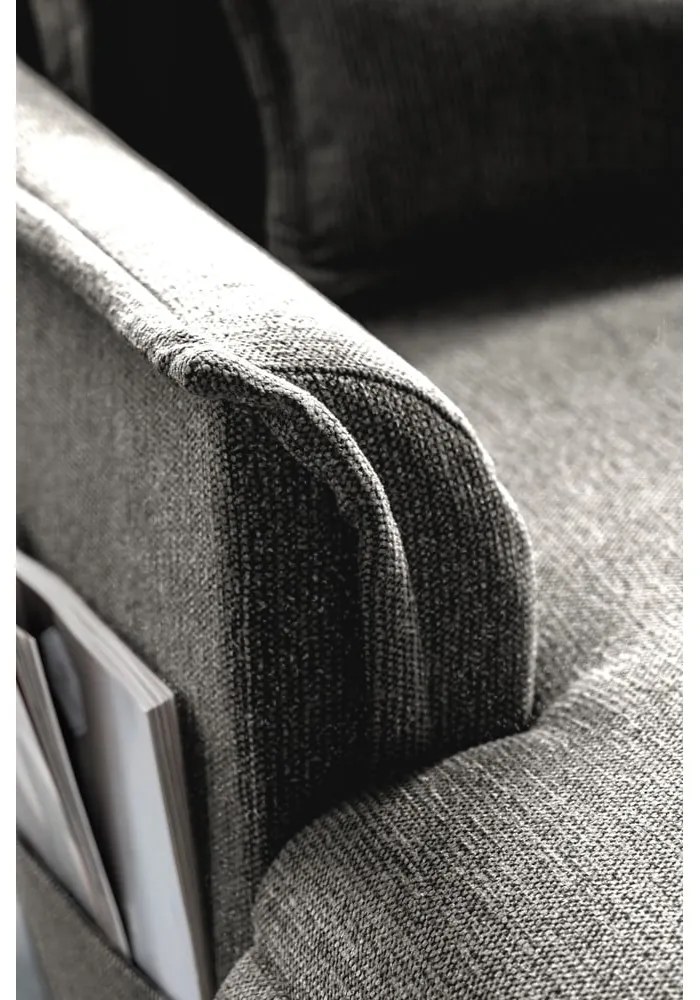 Тъмносив разтегателен ъглов диван (десен ъгъл/"U" форма) Charming Charlie – Miuform