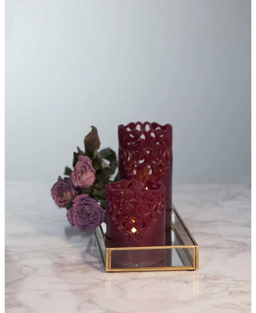 LED свещ от червен восък, височина 10 см Clary - Star Trading