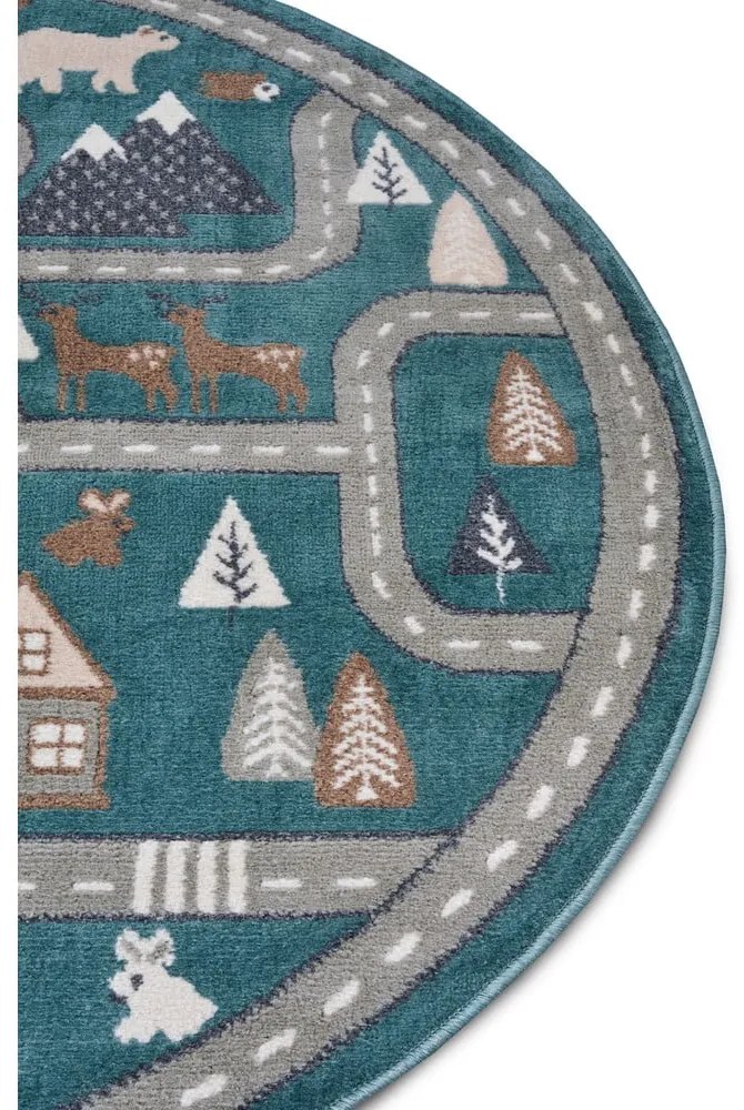 Детски килим в цвят бензин ø 140 cm Streets - Hanse Home