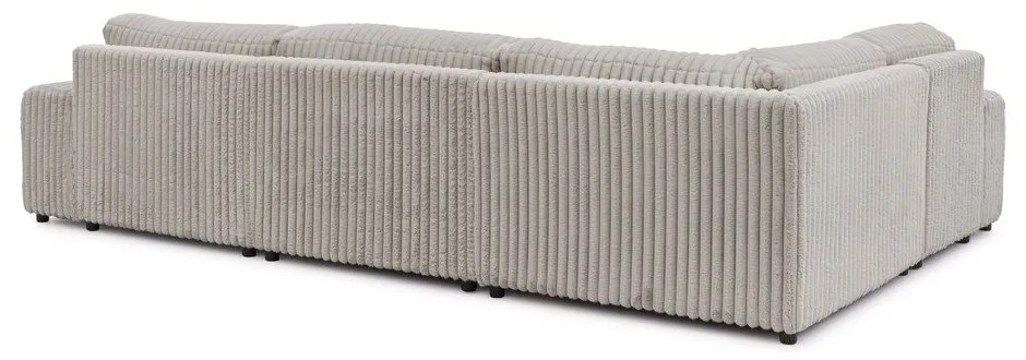 Светлосив ъглов диван от рипсено кадифе (ляв ъгъл/U форма) Justin – Ropez