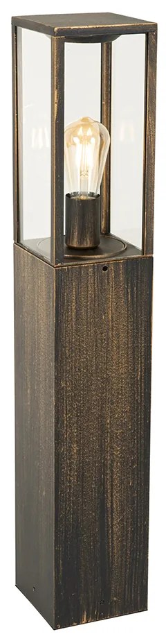 Винтидж подова лампа за външен монтаж антично злато 80 см IP44 - Charlois