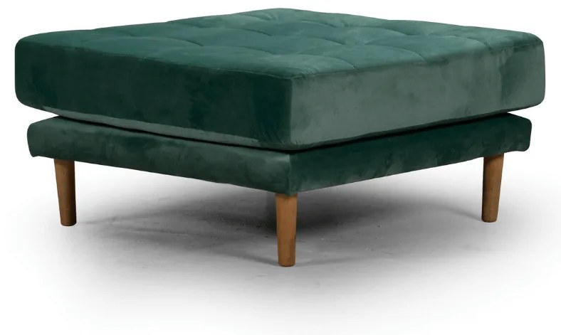 Табуретка Midcentury в тъмнозелено кадифе, 80/80/37 см