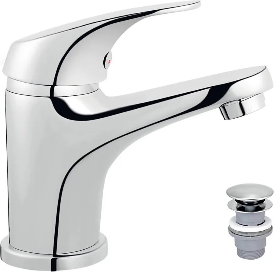 FERRO - Смесител за умивалник + изпускател ONE лъскав хром