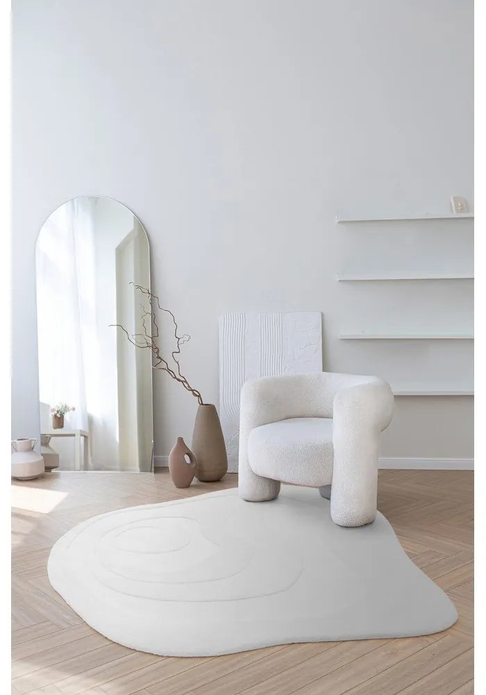 Бял вълнен килим 150x150 cm Olsen - Asiatic Carpets