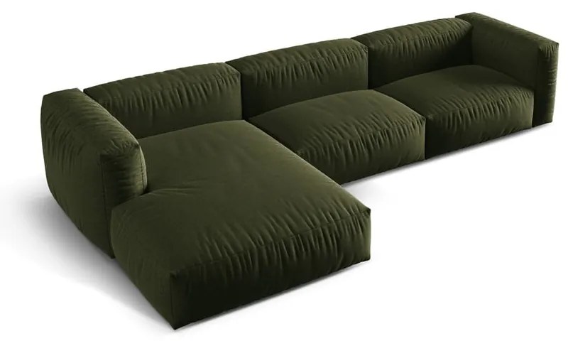 Зелен модулен ъглов диван (ляв ъгъл) Martina – Micadoni Home