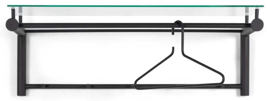 Черна метална стенна закачалка с рафт Suza - Spinder Design