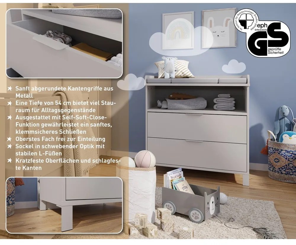 Кремав детски скрин 89x92x54 cm Alkmaar – Germania