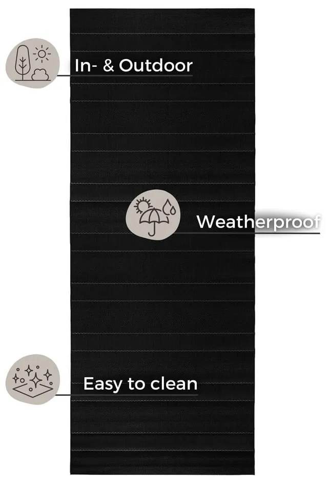 Черна бягаща пътека за открито , 80 x 200 cm Sunshine - Hanse Home