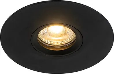 Модерен вграден прожектор черен GU10 50mm - Buco