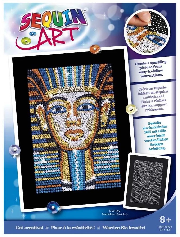Sequin Art - Изкуство с пайети, синя серия, Тутанкамон