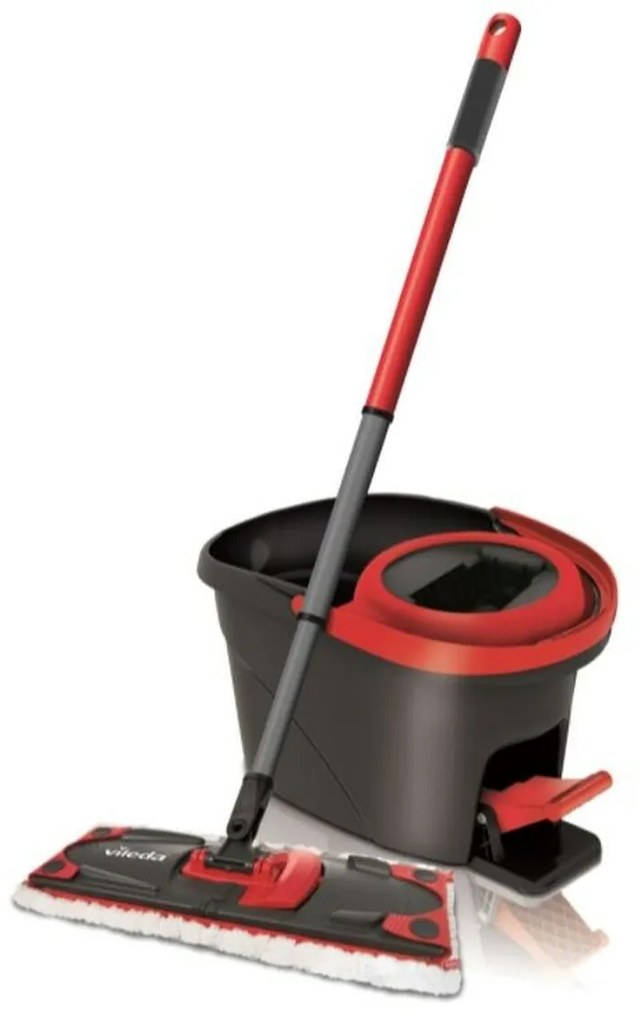 Mop with Bucket Vileda Ultramax Черен Червен Пластмаса влакно