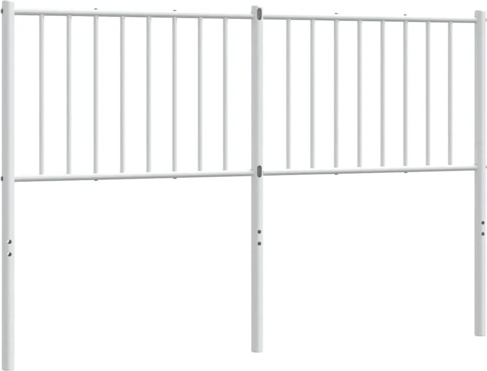 350963 vidaXL Метална резервна табла за легло, бяла, 135 см