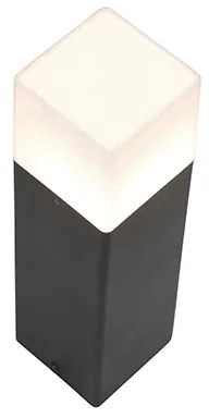 Подова лампа за външен монтаж черна с опалово бяла 30 см - Denmark