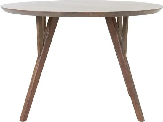 Кафява кръгла трапезна маса с акациев плот ø 120 cm Quenza – Light &amp; Living