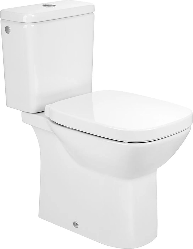 Тоалетна чиния за моноблок, Roca, A34299L000 SQUARE, с двойно оттичане, Rimless, 35x65.5x76см