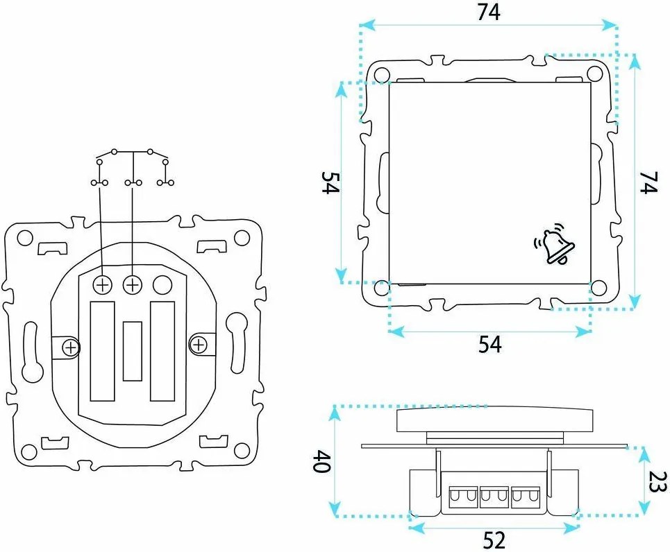 Бутон за Звънец с Рамка OSTE JNH008-W WHITE