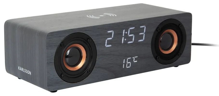 Дигитално радио будилник с безжично зарядно Classic BT – Karlsson