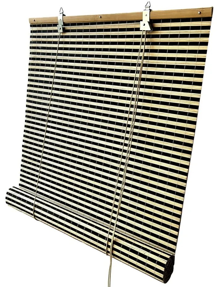 Бамбукова ролетна щора в черен и естествен цвят 100x160 cm Vela – Gardinia