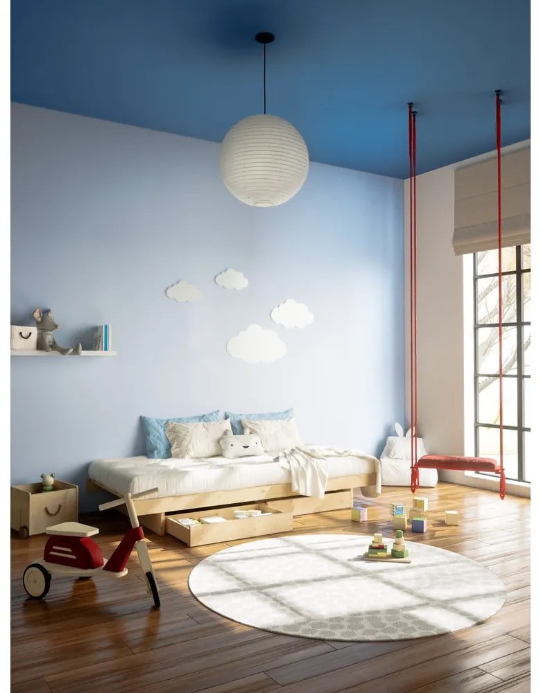 Двойно легло от масивен бор с място за съхранение с включена подматрачна рамка е естествен цвят 160x200 cm Kanso – Karup Design