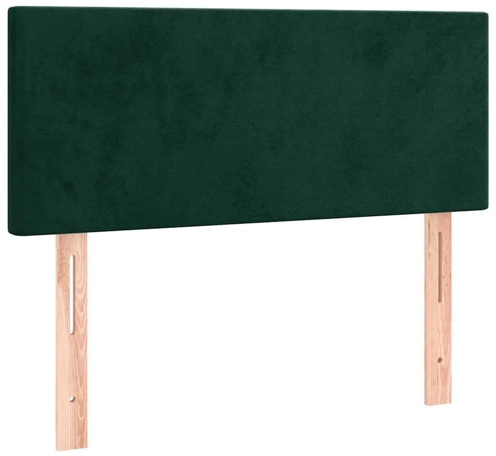 345761 vidaXL Горна табла за легло, тъмнозелена, 90x5x78/88 см, кадифе