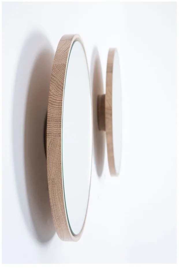 Стенно огледало с рамка от масивен дъб , ⌀ 32 cm Look - Gazzda