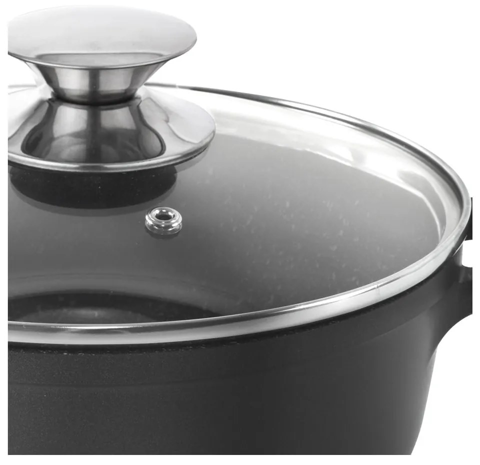 Pfluon Granit тенджера с незалепващо покритие и стъклен капак , ⌀ 24 cm Grande - Orion