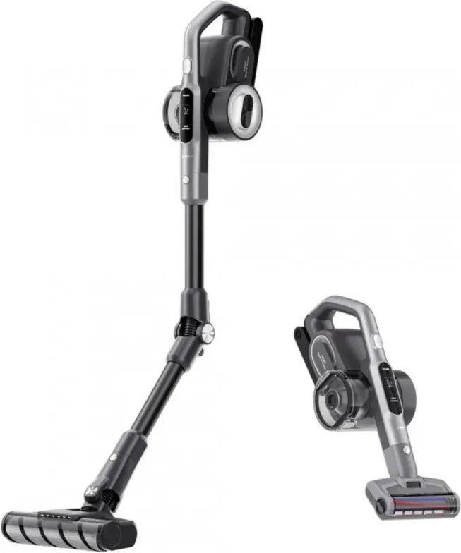 Вертикална прахосмукачка JIMMY H8 Flex, 550W, 185 AW, Сгъваема, Cyclone, Автономност 65 минути, LCD, 7 аксесоара, Сив/черен