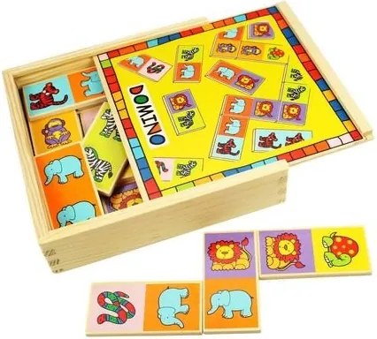 Bigjigs - Дървено домино Животни
