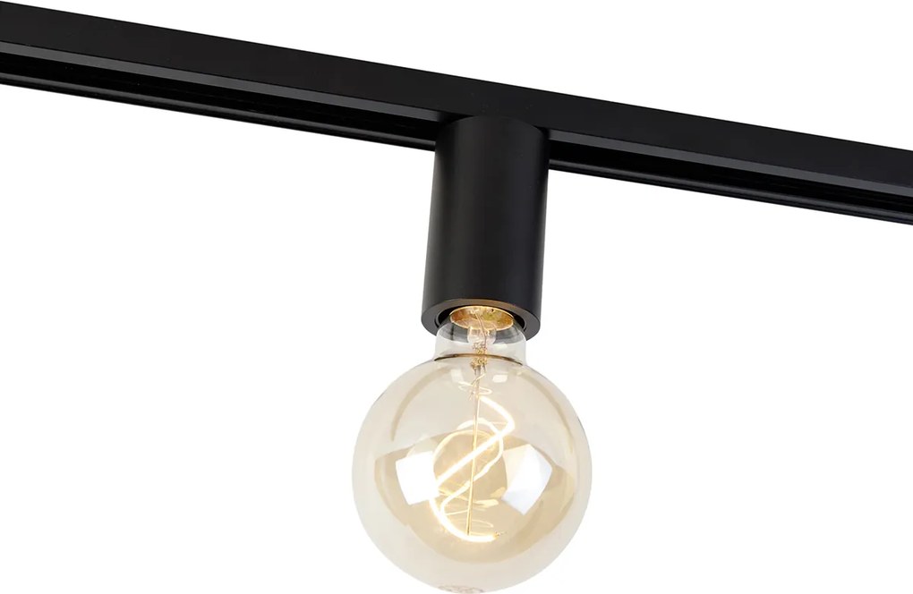 E27 Фитинг с релсова окачване за 1-фазна релса черен - Jeana