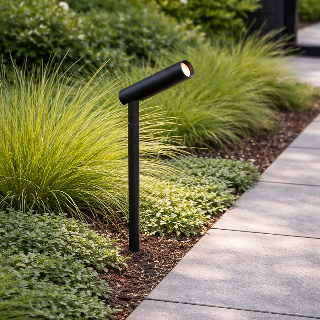 Модерен градински прожектор 12V черен 10 см вкл. LED IP65 - Lino