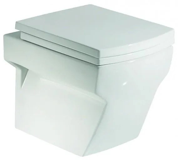 Конзолна тоалетна чиния ICC 4835, седалка и капак, порцелан, бял, 42x35x48см