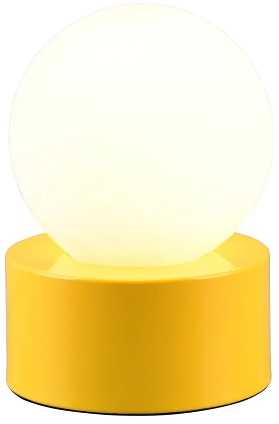Жълта настолна лампа със стъклен абажур (височина 17 cm) Countess - Reality
