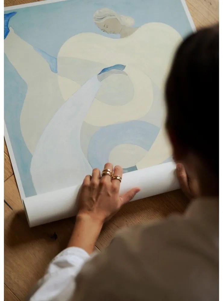 Постер 70x100 cm Hold You - Blue – Sofia Lind – The Poster Club